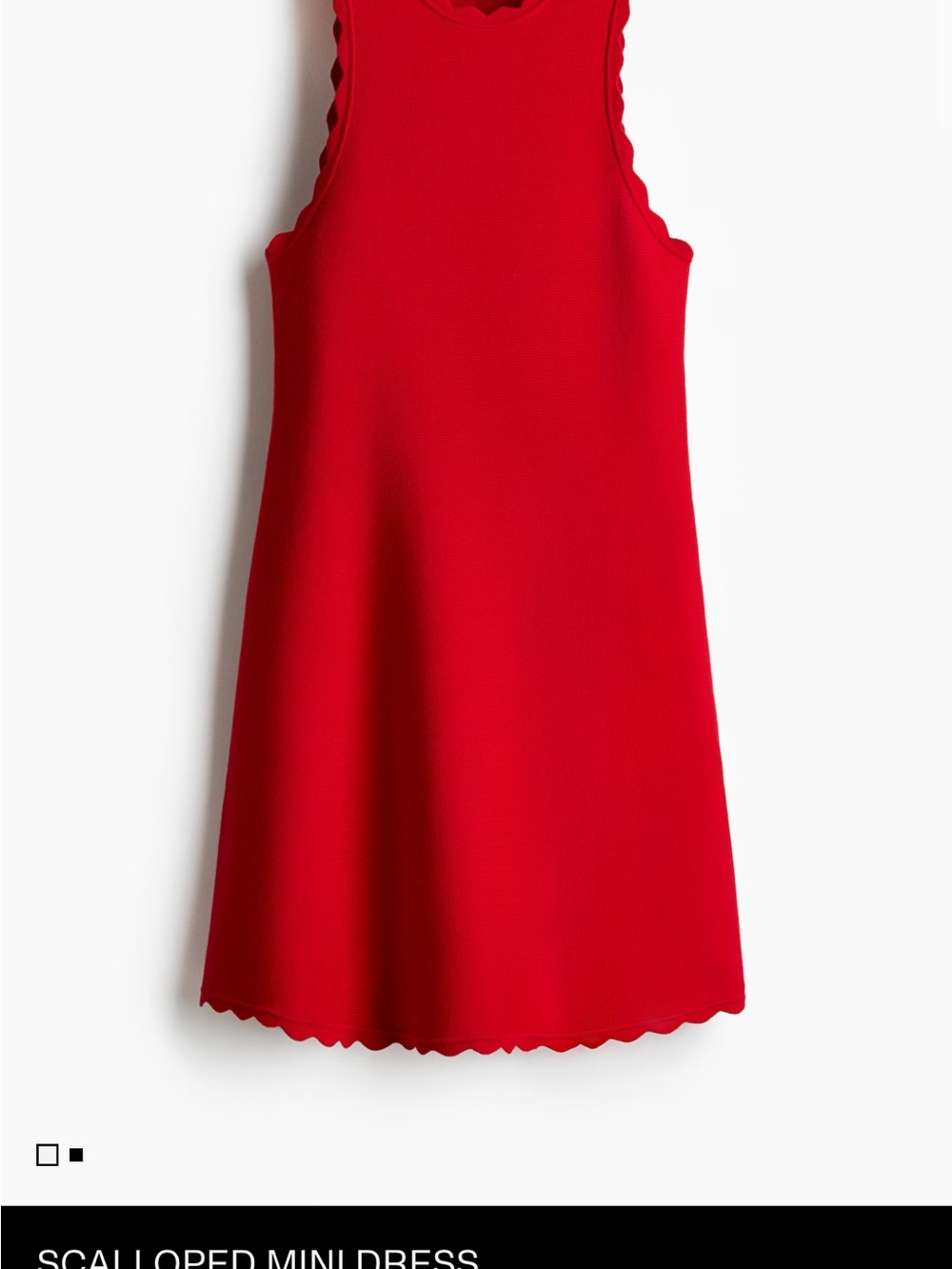 Scalloped Red Mini Dress